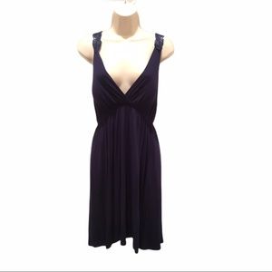 Blue sundress, butterfly embroidery on back. M